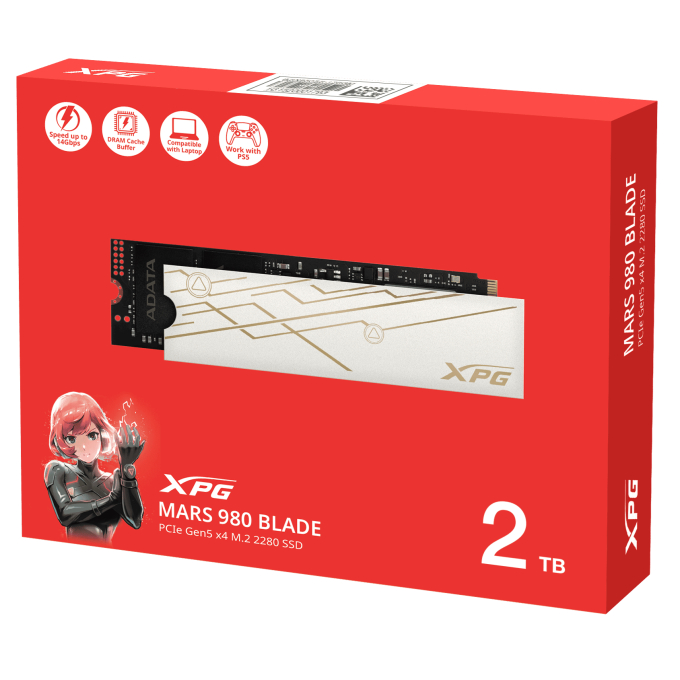 Disco solido XPG MARS 980 BLADE SMAR-980B-2TCS - M.2 2280 Interno - 2TB - PCI Express NVMe (PCI Express NVMe 5.0 x4) - Computadora de escritorio, Portatil, PlayStation / XPG