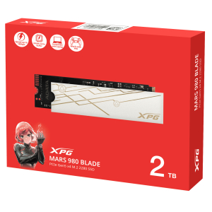 Unidad de estado sólido XPG MARS 980 BLADE SMAR-980B-2TCS - M.2 2280 Interno - 2TB - PCI Express NVMe (PCI Express NVMe 5.0 x4) - Computadora de escritorio, Portátil, PlayStation Dispositivo compatible - 1480TB TBW - 5Año(s) Garantía