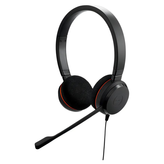 Auriculares Jabra EVOLVE 20 Cableado Sobre la cabeza Estéreo - Binaural - Supra-aural - Función de cancelación de ruido ambiente Micrófono - Cancelación de ruido - USB Tipo C, USB Tipo A / 