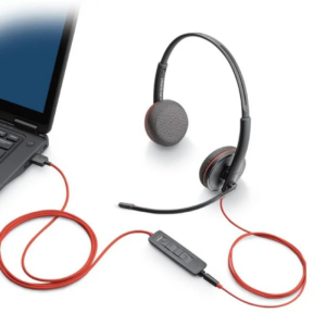Audifonos HP Poly Blackwire 3220, Cableado, Estereo - Negro - Binaural - Supra-aural - 32Ohm - 20Hz a 20kHz - cable 158.5cm, USB Tipo C, Mini-phone (3.5mm) / HP