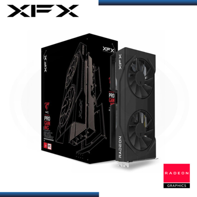 VGA 8G XF RX9060XT 2X BLK GDR6
Tarjeta de video XFX Swift AMD Radeon RX 9060 XT OC Gaming Edition 8GB, 8 GB GDDR6, P / 