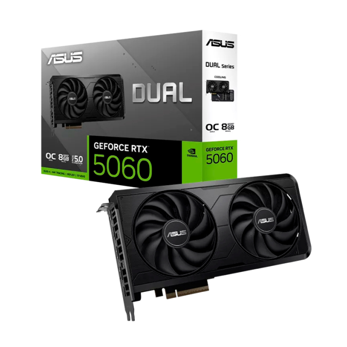 Tarjeta de video ASUS DUAL-RTX5060-O8G-EVO, 8 GB GDDR7, PCIe Gen 5.0 / ASUS