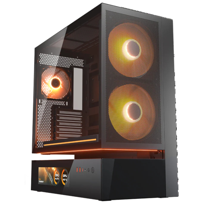 Case FV235 Black / Mid tower / CFV Airflow / Tempered Glass Front / Tool-less side panel / ARGB hub included / Cougar