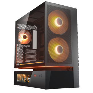 Case FV235 Black / Mid tower / CFV Airflow / Tempered Glass Front / Tool-less side panel / ARGB hub included
