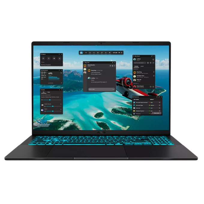 Laptop Gamer ASUS V16 16pulgadas WUXGA Intel Core 7 240H 16GB DDR5 512GB SSD GeForce RTX 5060 8GB, 1920x1200, WIN 11, Negro Mate, V3607VM-ES74 / ASUS