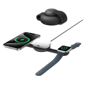 Cargador por Induccion Anker MagGo A2557 Magnetico de Carga Rapida,12 V Entrada, para iPhone, AirPods y Smartwatch, Proteccion Sobretensiones, Antideslizante, Portatil