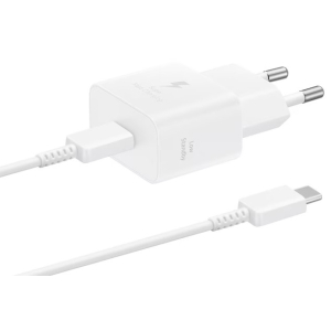 Cargador Samsung 25W USB Tipo C con Cable 1m Blanco, 120 V AC, 230 V / Samsung