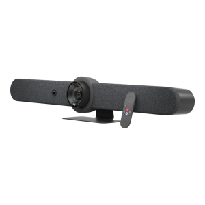Camara de Videoconferencia Logitech Rally Bar 4K con IA, Microfono y Altavoz Integrados, 3840x2160, LAN inalambrica, Red (RJ-45), 90? ?ngulo, Grafito / Logitech