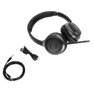 Audifonos con Microfono Targus AEH104TT Inalambricos y Cableados Jack 3.5 mm con Cancelacion de Ruido, Binaural, Supra-aural, Negro / Targus