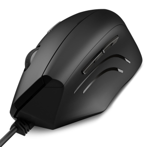 Mouse con cable USB Klip Xtreme, Color Negro, Ultra ergonomico, KMO-505 / Klip Xtreme
