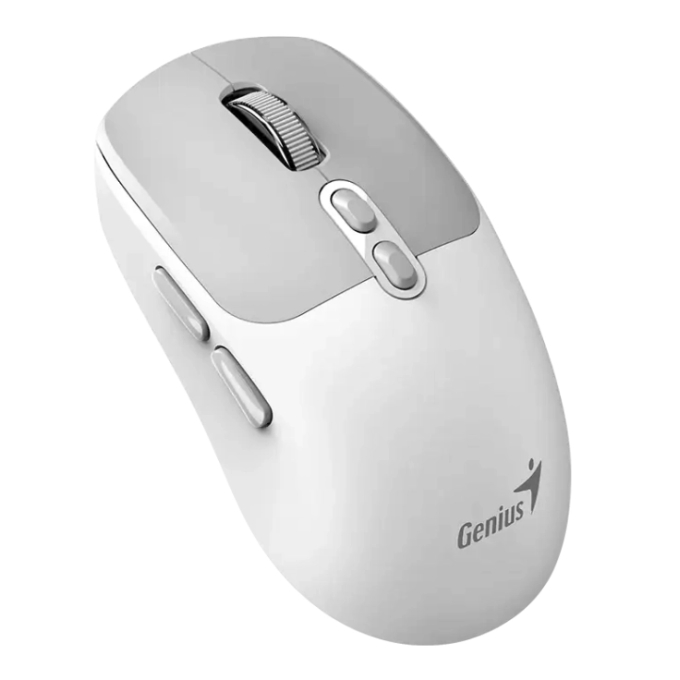 Mouse Genius NX-8080S BT AI Copilot Dual Wireless/Bluetooth Silencioso 7 Botones Ergonomico White, 31030042401 / GENIUS
