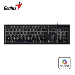 TECLADO GENIUS SLIMSTAR 820 AI COPILOT ANTI-GHOSTING RETROILUMINADO USB SP BLACK (31310055401) 31310055401