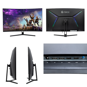 Monitor curvo gaming TEROS TE-3218G, 31.5pulgadas QHD VA, 180Hz, 1ms, HDMI, DP, Audio out / TEROS