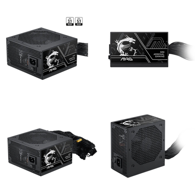 Fuente de alimentacion MSI MAG A750BN PCIE5 III, 750W, 80 PLUS Bronze, Formato ATX. / MSI