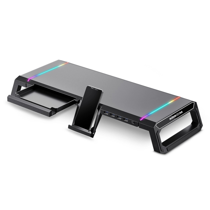 Base para Monitor AirBoom AB089 RGB con 4 Puertos USB 2.0 / Airboom