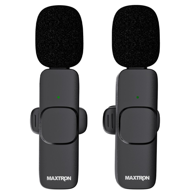 Microfonos Inalambricos de Solapa Maxtrom Artist MXM168i USB-C con Adaptador Lightning para iPhone / Maxtron