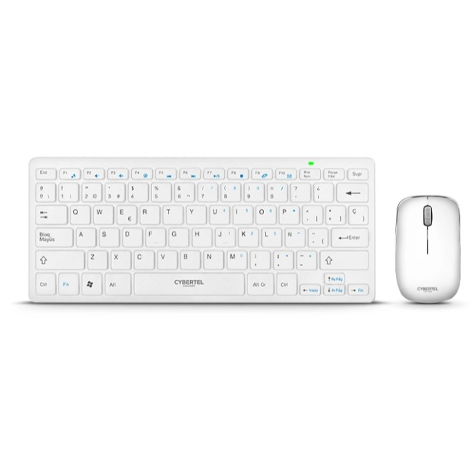 Kit Teclado y Mouse Inalambricos Cybertel Hacker White WT803W Blanco / Cybertel