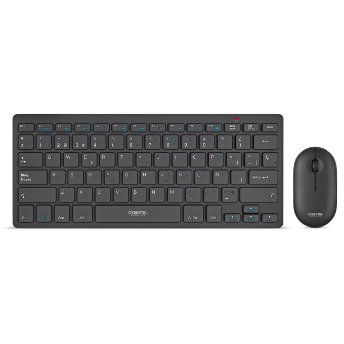 Kit Teclado y Mouse Inalambricos Cybertel Evolution Black WT801 Negro / Cybertel