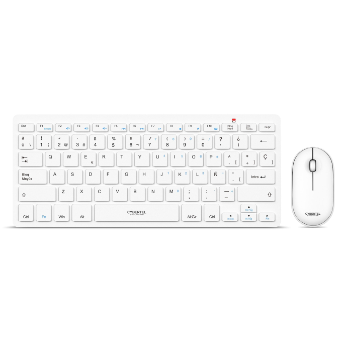 Kit Teclado y Mouse Inalambricos Cybertel Evolution White WT801 Blanco / Cybertel