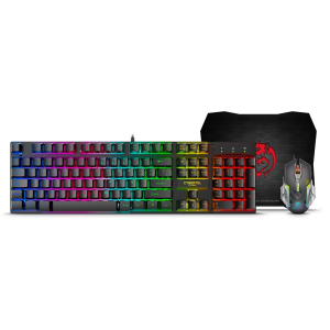 Kit Gamer Cybertel Xtreme GT1800 con Teclado Rainbow, Mouse LED y Mouse Pad