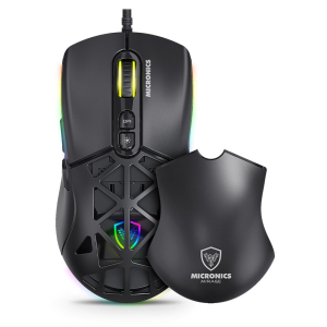 Kit Gamer Micronics Mirage Black GTX2003-3K con Teclado, Mouse y Audifonos con microfono, Negro / Micronics