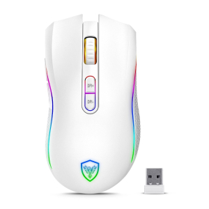 Mouse Gamer Inalambrico Micronics Kripton 3 White GM801W-3M Recargable RGB 4800 DPI 7 Botones Blanco