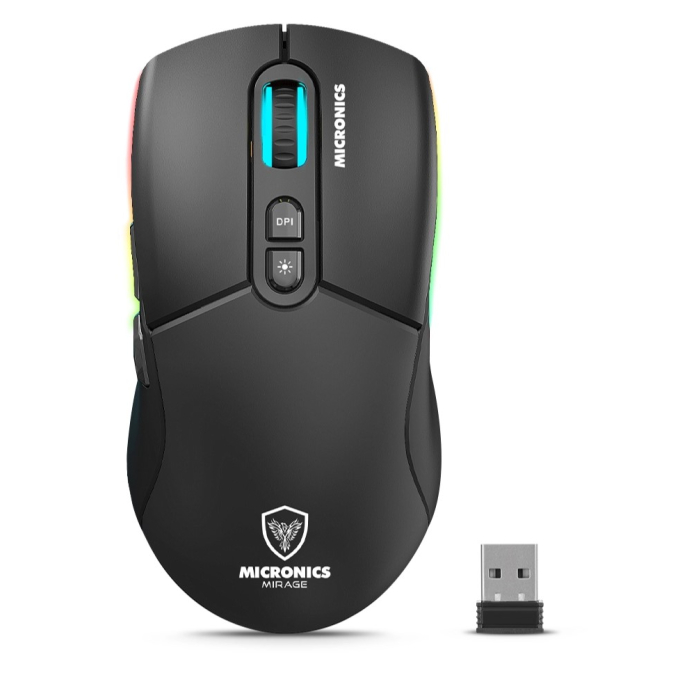 Mouse Gamer Inalambrico Micronics Mirage 3 GM892-3M Recargable RGB 4800 DPI 7 Botones / Micronics