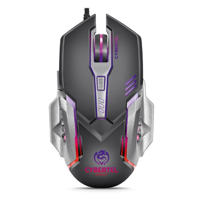 Mouse Gamer Cybertel Exxpert Black CBX M502 USB 7200 DPI 6 Botones con 7 Efectos LED / Cybertel