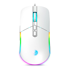Mouse Gamer Cybertel Striker White CBX M601W USB RGB 7200 DPI 7 Botones Blanco