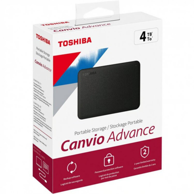 DISCO DURO TOSHIBA 4TB EXTERNO CANVIO ADVANCE BLACK HDTCA40XK3CA / Toshiba