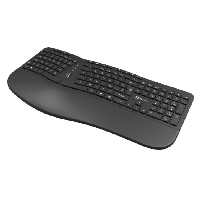 Teclado Inalambrico Klip Xtreme KBK-530S Espa?ol 2.4GHz Ergonomico All Black / Klip Xtreme