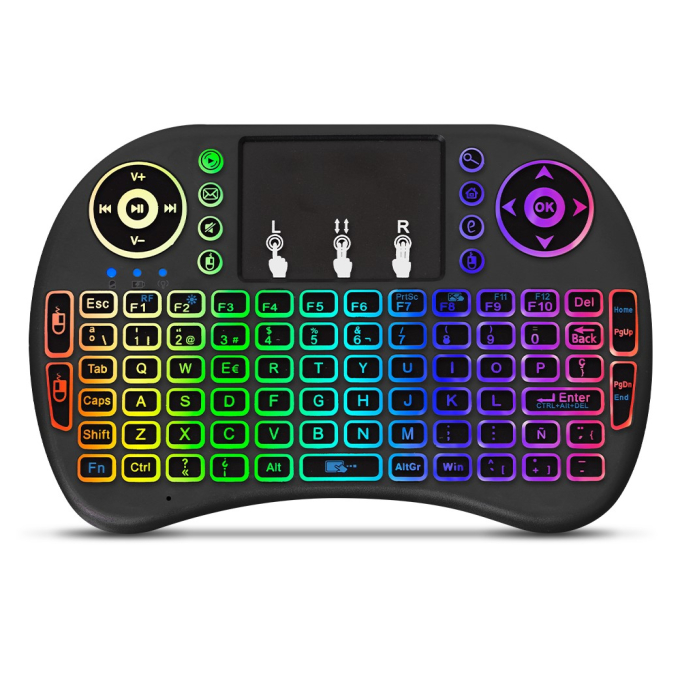 Mini Teclado Inalambrico Cybertel Pixel K236-RGB con Touchpad y Retroiluminacion LED / Cybertel