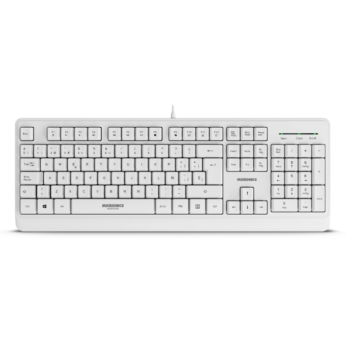 Teclado Multimedia Micronics Norton White K608W USB Blanco / Micronics