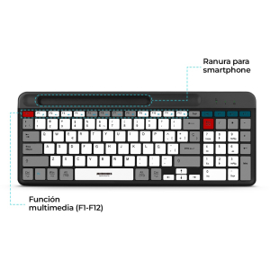 Teclado Multimedia Inalambrico Micronics Quantum 3 K600-3M Bluetooth Recargable / Micronics
