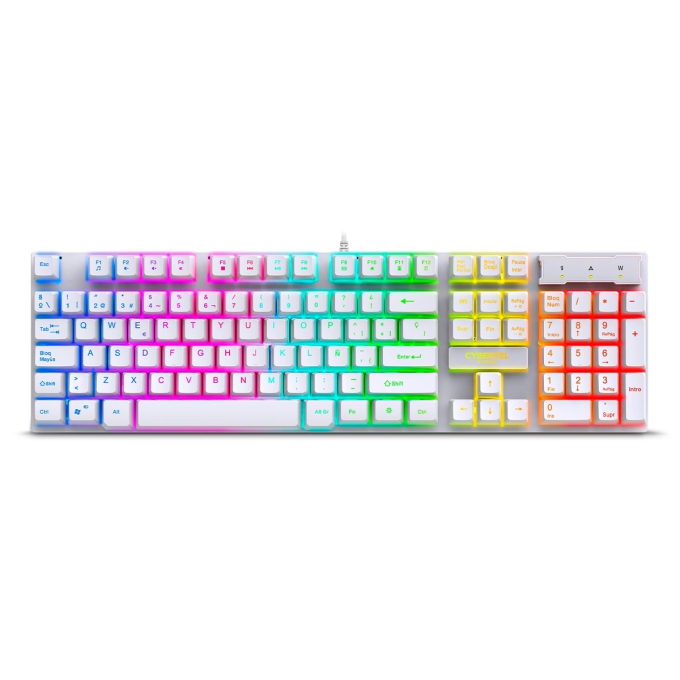 Teclado Gamer Cybertel Xtreme White K505W USB Rainbow Blanco / Cybertel