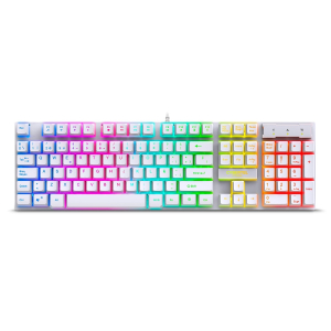 Teclado Gamer Cybertel Xtreme White K505W USB Rainbow Blanco