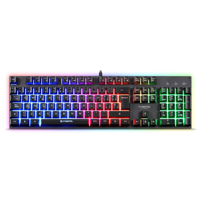 Teclado Gamer Cybertel Element K500 USB Rainbow / Cybertel