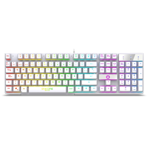 Teclado Gamer Enkore Brain ENK603W USB Rainbow Blanco