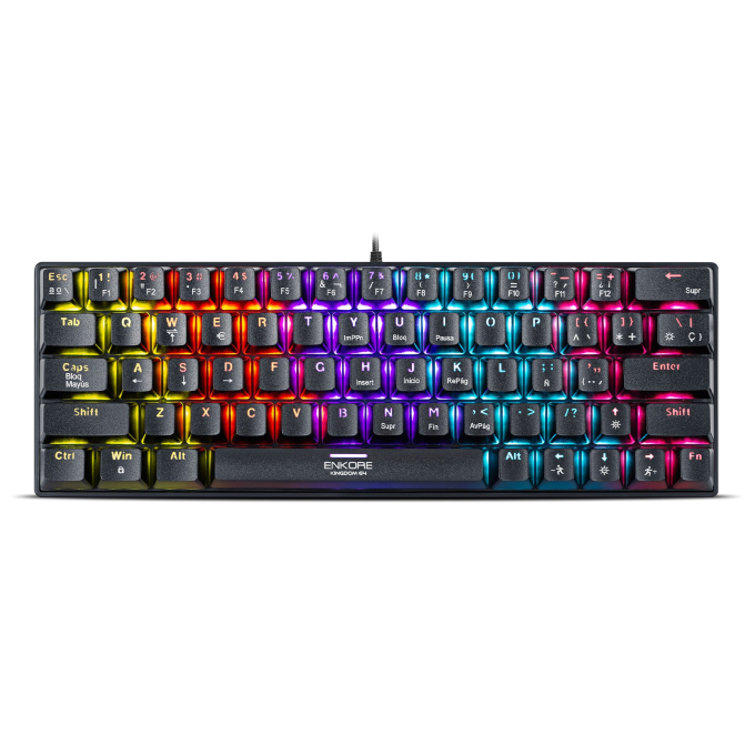 Teclado Gamer Mecanico Enkore Kingdom 64 ENK1008 USB Rainbow / Enkore