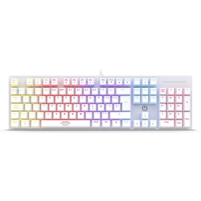 Teclado Gamer Mecanico Enkore Patriot+ ENK1013W+ USB Blanco / Enkore