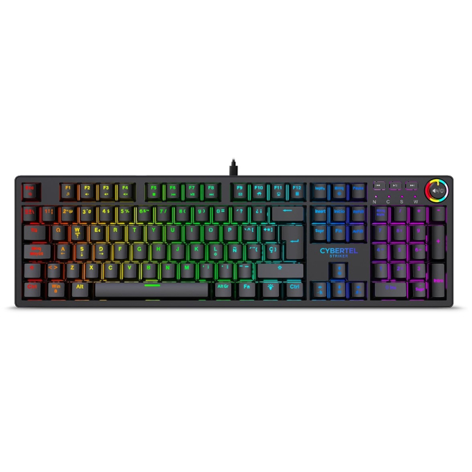 Teclado Gamer Mecanico Cybertel Striker CBX K1000 RGB USB 105 Teclas / Cybertel