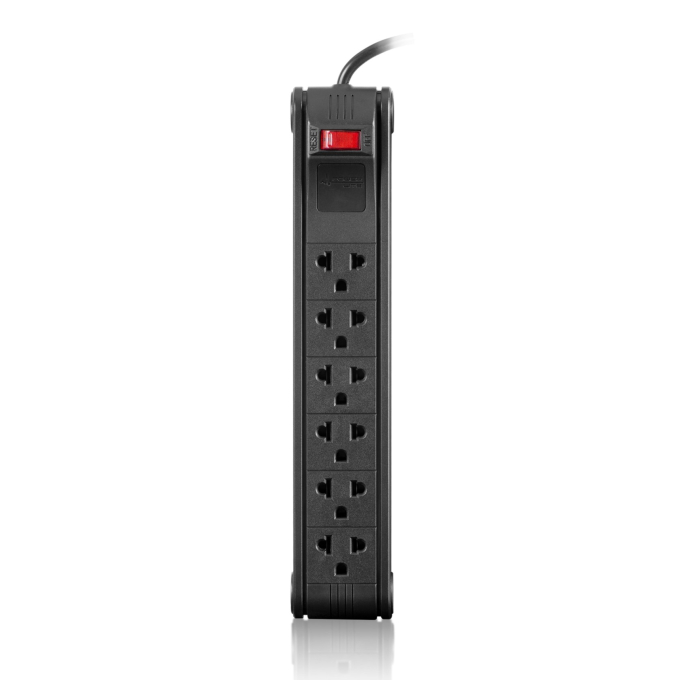 Supresor de Picos Power Lite Office 6+ PLI557 Antiflama 6 Tomas Mixtas 1.2 m / Power Lite