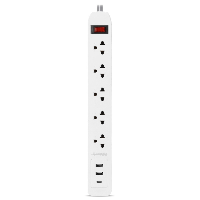 Supresor de Picos Power Lite Magnum PLI5705UC 5 Tomas, 2 USB-A, 1 USB-C 1.2 m / Power Lite