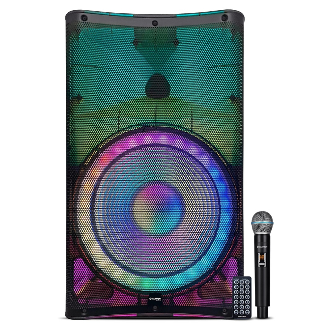 Sistema de Audio Profesional Maxtron Stinger FX MX1505 Bluetooth con XLR, Microfono y LED / Maxtron