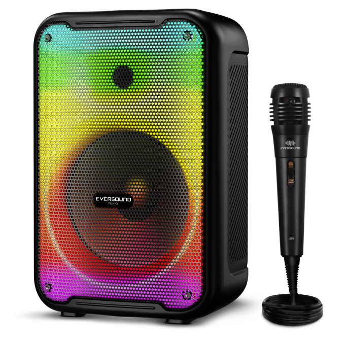Sistema de Audio Portatil Eversound Funky 8pulgadas EV3003 Bluetooth con LED y Microfono / Eversound