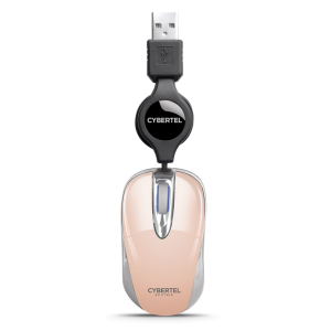 Mouse USB Retractil Cybertel Sputnik Rubber Nude M204S