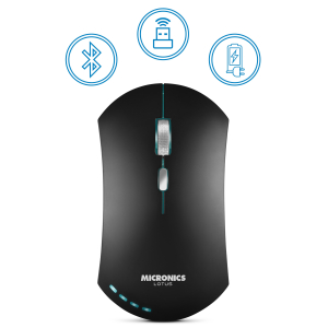 Mouse Inalambrico Micronics Lotus 3 M728-3M Recargable USB-C Bluetooth, Wireless / Micronics