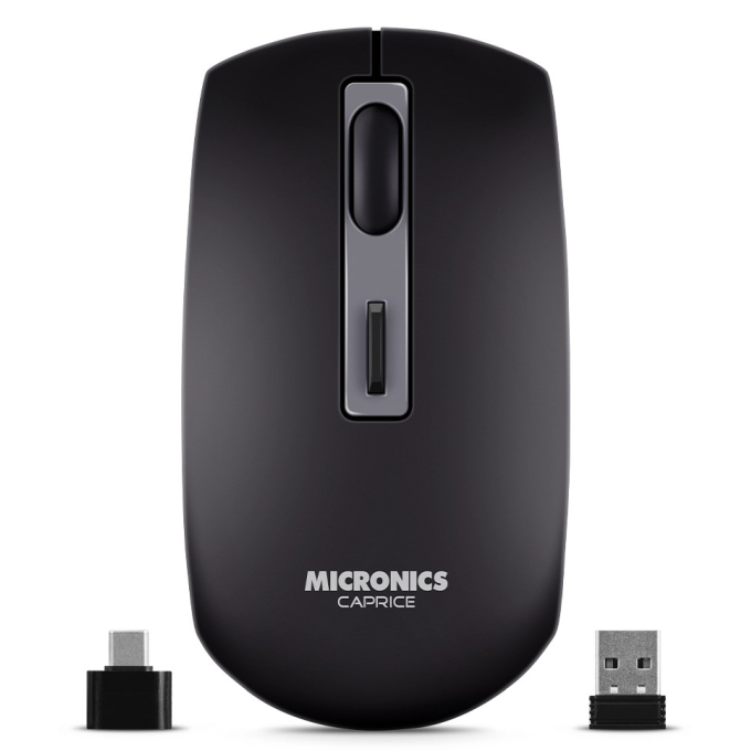 Mouse Inalambrico Micronics Caprice Black M713-3M Recargable USB-C Bluetooth, Wireless / Micronics