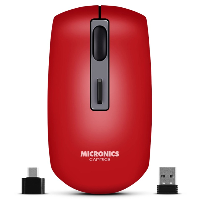 Mouse Inalambrico Micronics Caprice Red M713-3M Recargable Bluetooth, Wireless / Micronics