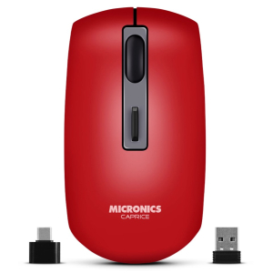 Mouse Inalambrico Micronics Caprice Red M713-3M Recargable Bluetooth, Wireless